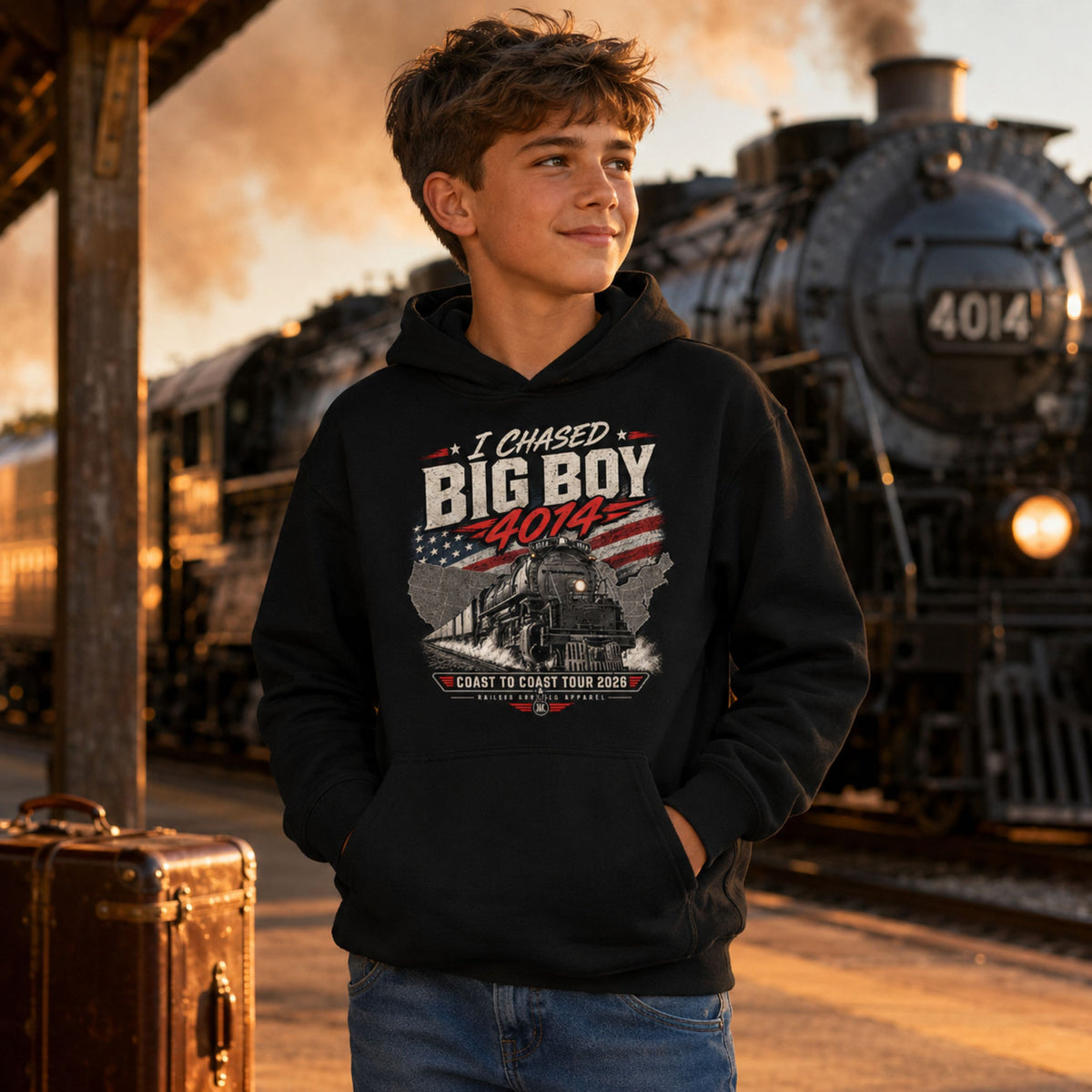 I Chased Big Boy 4014 Youth Heavy Blend Hoodie