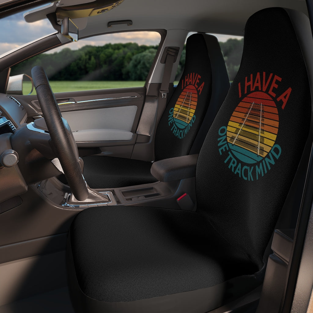 I Have a One Track Mind Custom Car Seat Covers - Broken Knuckle Apparel