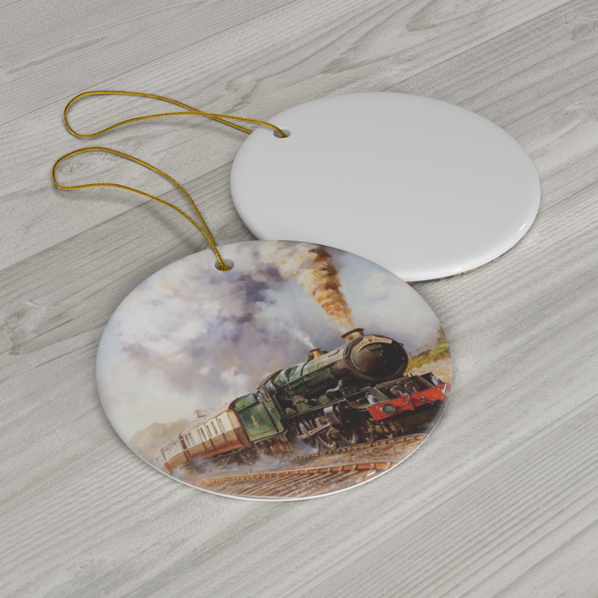 Steam Train Ceramic Christmas Ornament - Broken Knuckle Apparel