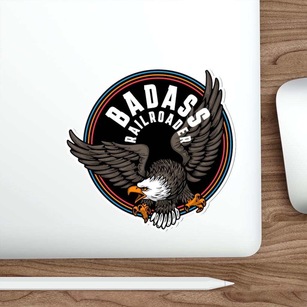 Badass Railroader Die-Cut Stickers - Broken Knuckle Apparel