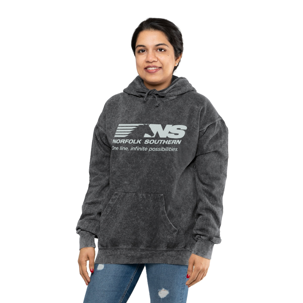 Norfolk Southern Unisex Mineral Wash Hoodie - Broken Knuckle Apparel