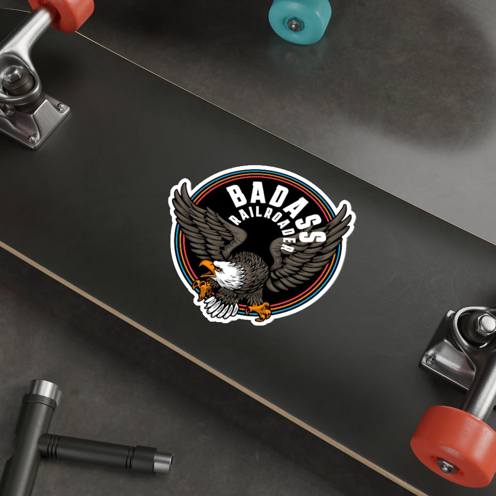 Badass Railroader Die-Cut Stickers - Broken Knuckle Apparel