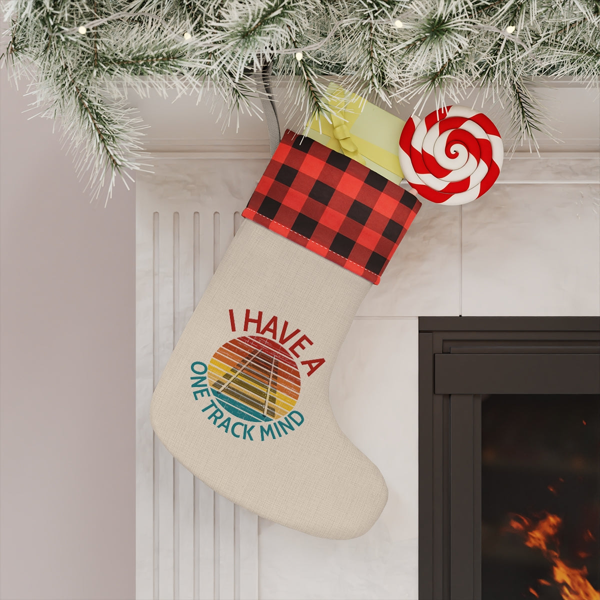 I Have a One Track Mind Christmas Stocking - Broken Knuckle Apparel