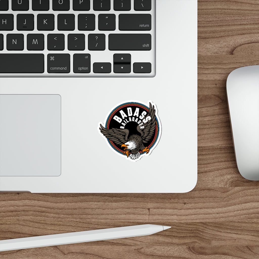 Badass Railroader Die-Cut Stickers - Broken Knuckle Apparel
