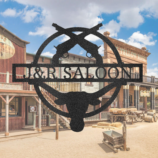 Rustle Up Some Texas Charm with Our Personalized Texas Saloon Custom Steel Sign - Broken Knuckle Apparel