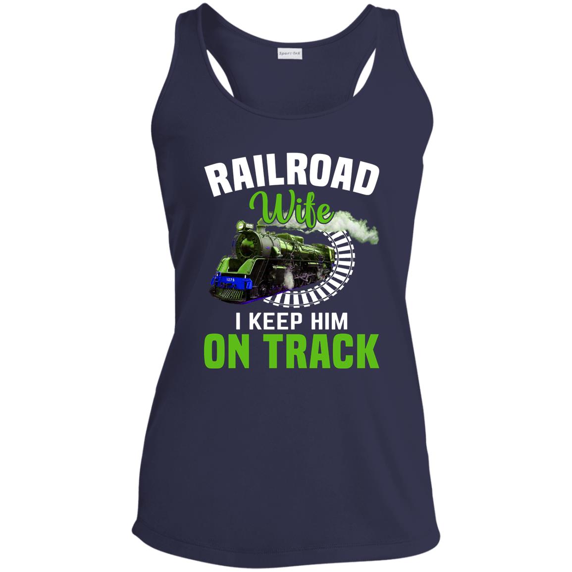 Railroad Wife Ladies' Performance Racerback Tank - Broken Knuckle Apparel