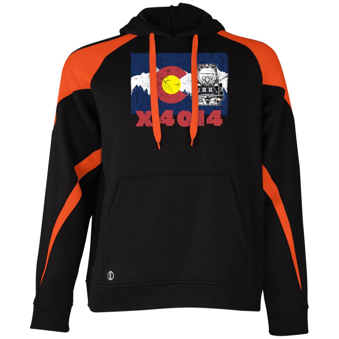 UP Big Boy 4014 Colorado Flag Athletic Colorblock Fleece Hoodie - Broken Knuckle Apparel