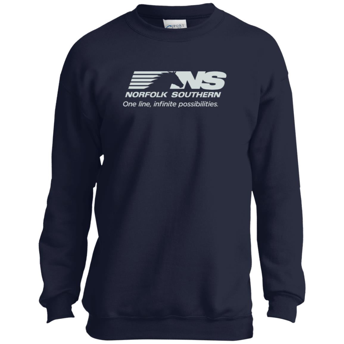 Norfolk Southern One Line Youth Crewneck Sweatshirt - Broken Knuckle Apparel