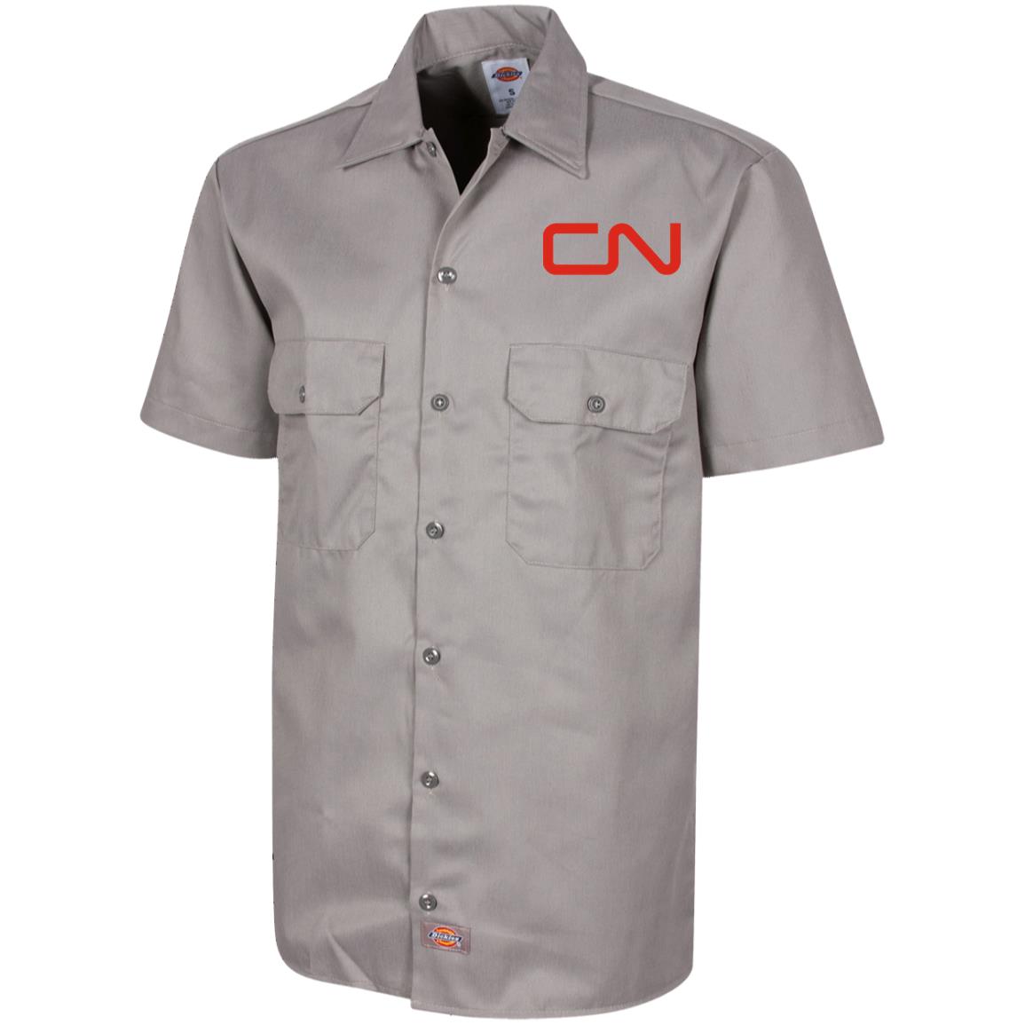 Canadian National [CN] Dickies Men's Short Sleeve Workshirt - Broken Knuckle Apparel