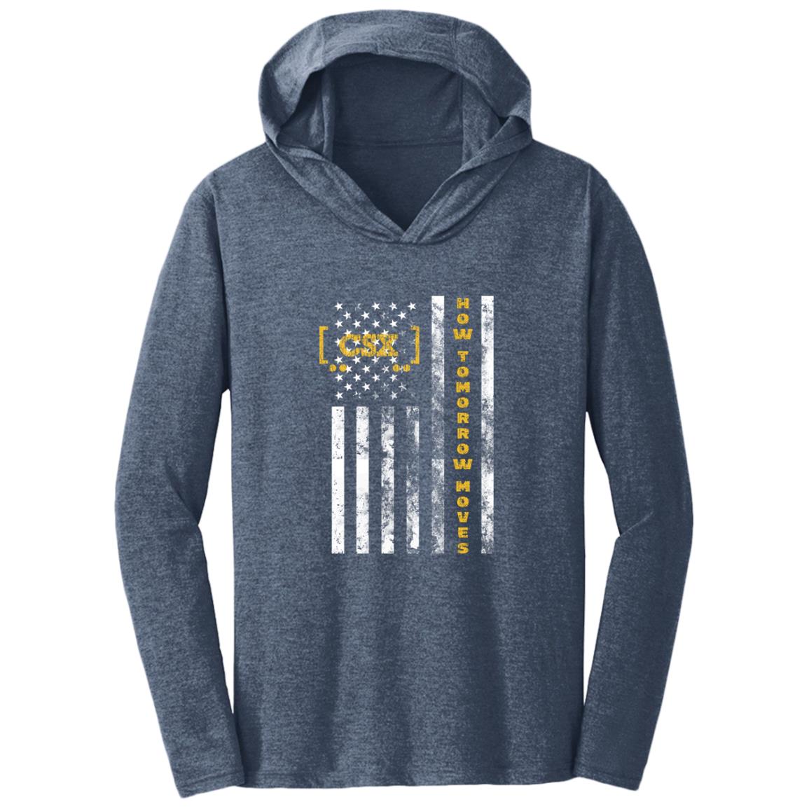 CSX American Flag Triblend T-Shirt Hoodie - Broken Knuckle Apparel