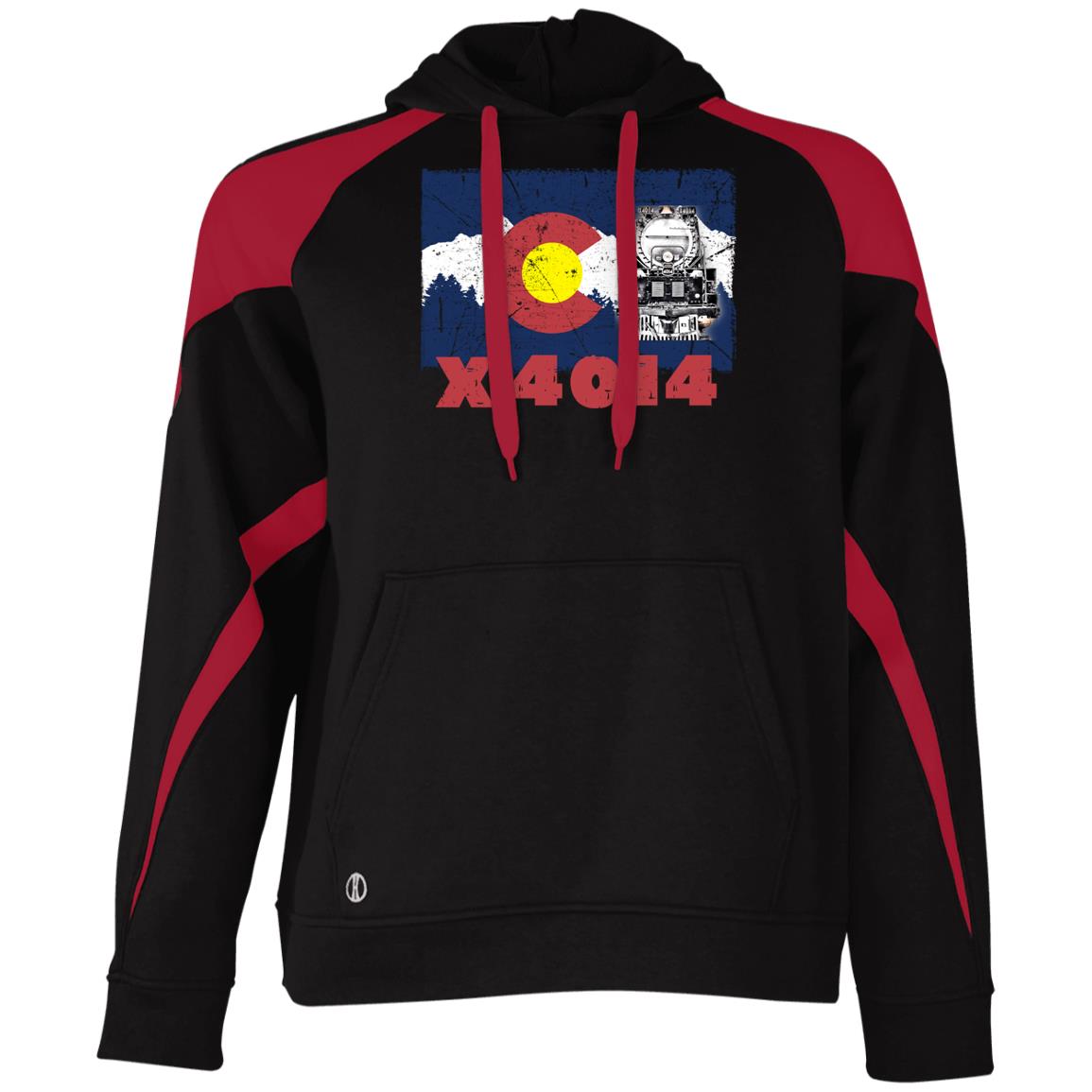 UP Big Boy 4014 Colorado Flag Athletic Colorblock Fleece Hoodie - Broken Knuckle Apparel