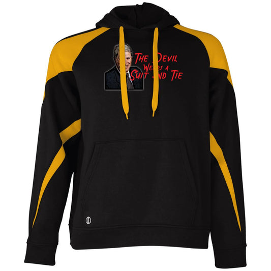 The Devil Wears a Suit and Tie Athletic Colorblock Fleece Hoodie - Broken Knuckle Apparel