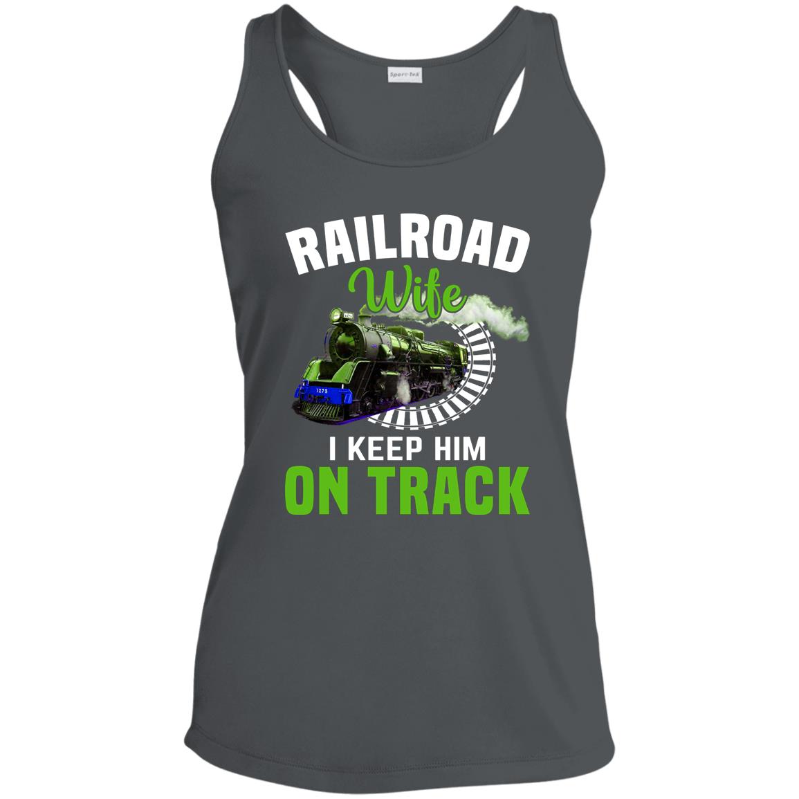 Railroad Wife Ladies' Performance Racerback Tank - Broken Knuckle Apparel
