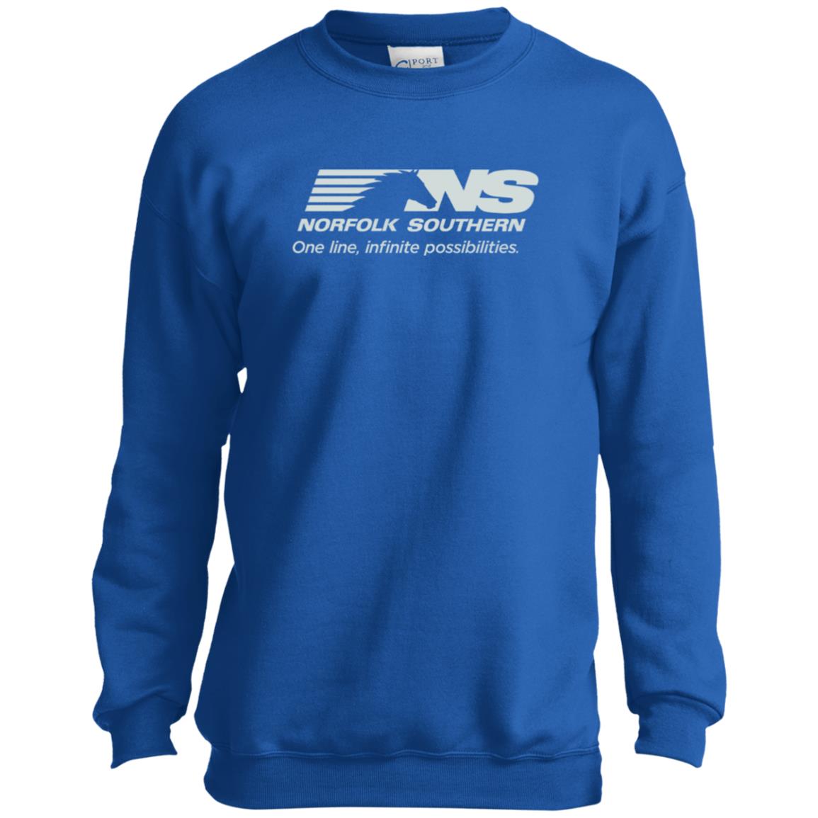 Norfolk Southern One Line Youth Crewneck Sweatshirt - Broken Knuckle Apparel