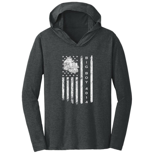 Big Boy 4014 American Flag Triblend T-Shirt Hoodie - Broken Knuckle Apparel