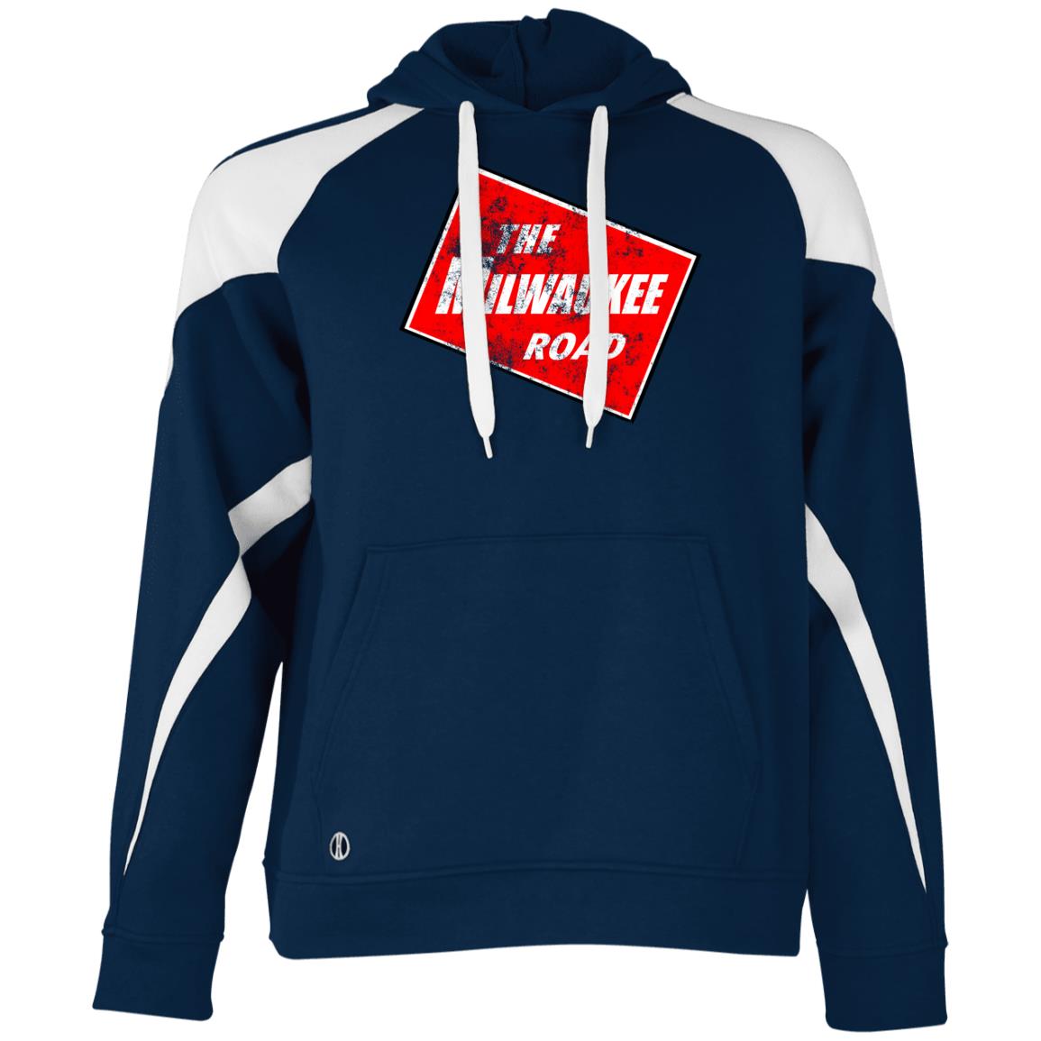 The Milwaukee Road Distressed Athletic Colorblock Fleece Hoodie - Broken Knuckle Apparel