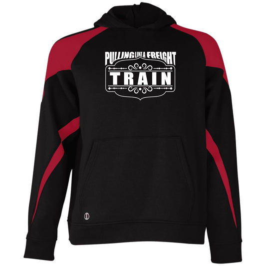Pulling Like a Freight Train Youth Athletic Colorblock Fleece Hoodie - Broken Knuckle Apparel