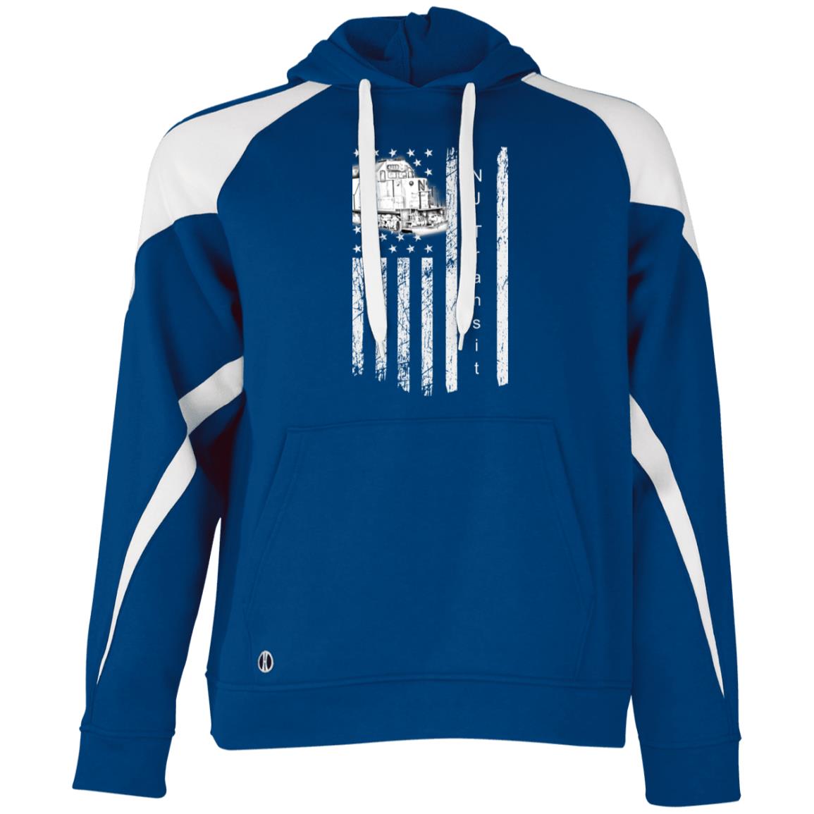 NJ Transit Loco Flag Athletic Colorblock Fleece Hoodie - Broken Knuckle Apparel