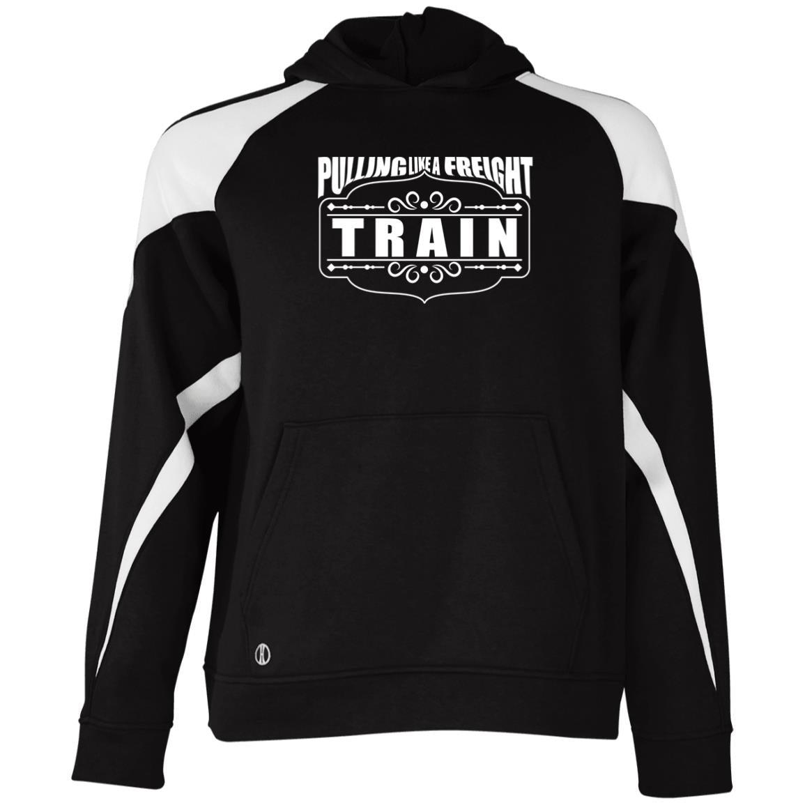 Pulling Like a Freight Train Youth Athletic Colorblock Fleece Hoodie - Broken Knuckle Apparel