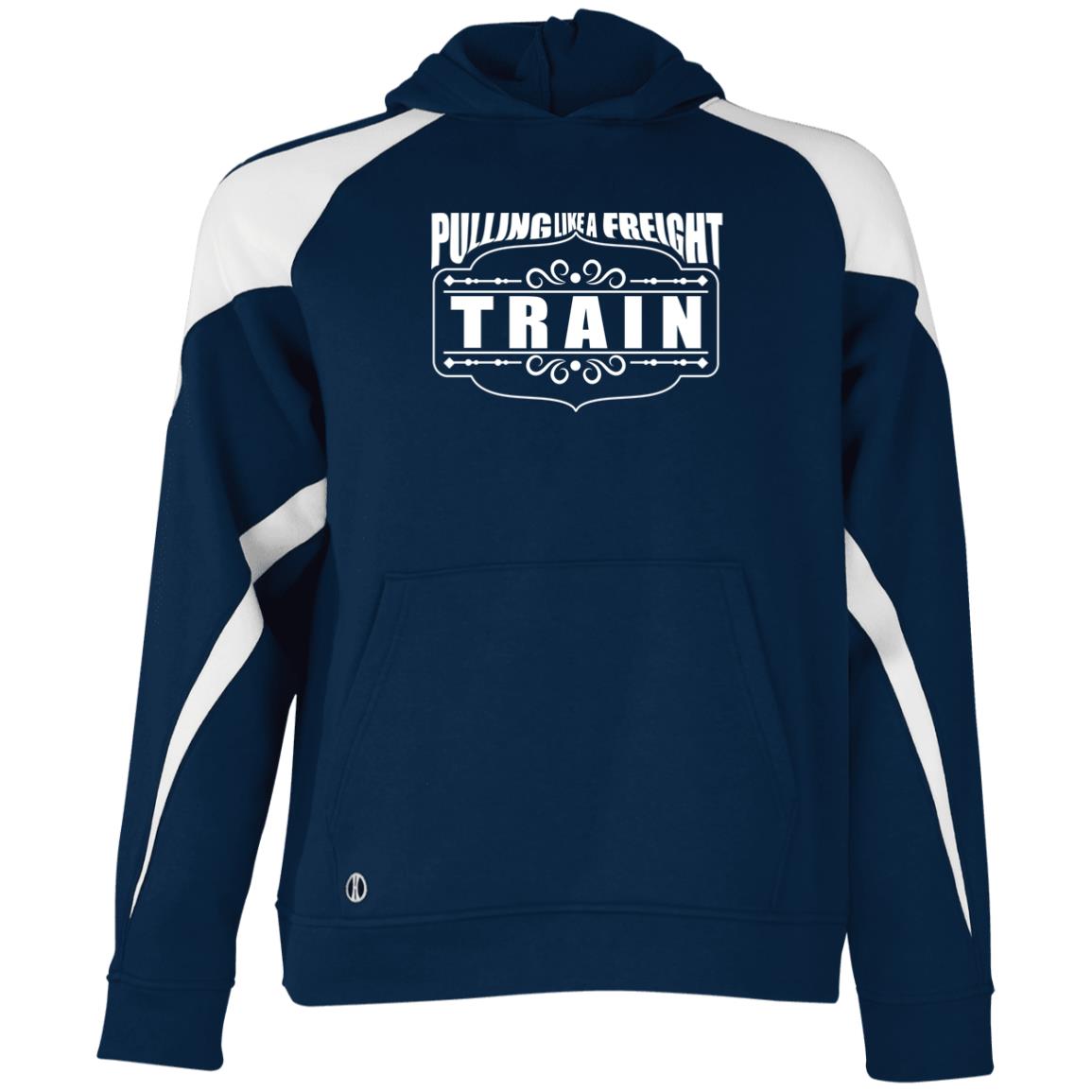 Pulling Like a Freight Train Youth Athletic Colorblock Fleece Hoodie - Broken Knuckle Apparel