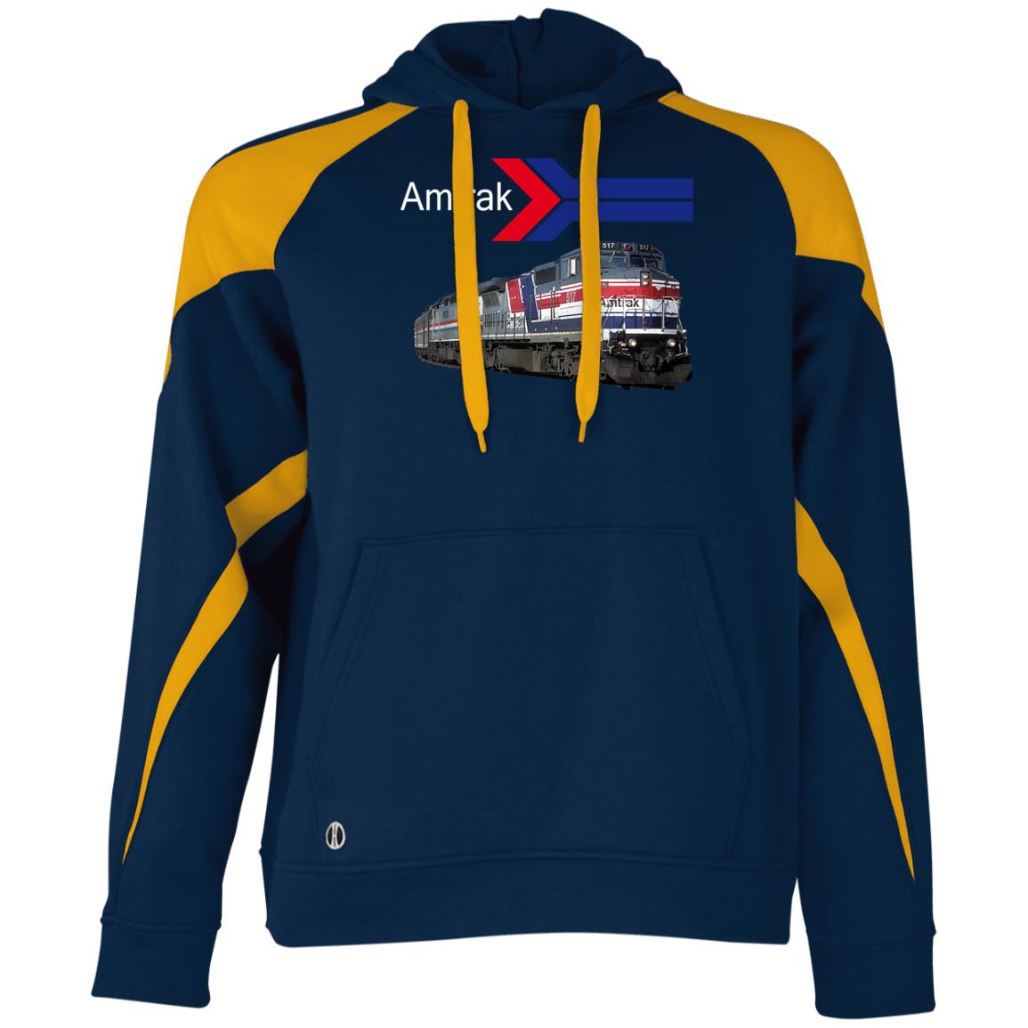 Amtrak Pepsi Can Dash 8 Athletic Colorblock Fleece Hoodie - Broken Knuckle Apparel