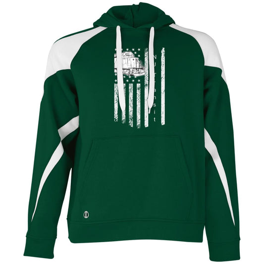 NJ Transit Loco Flag Athletic Colorblock Fleece Hoodie - Broken Knuckle Apparel