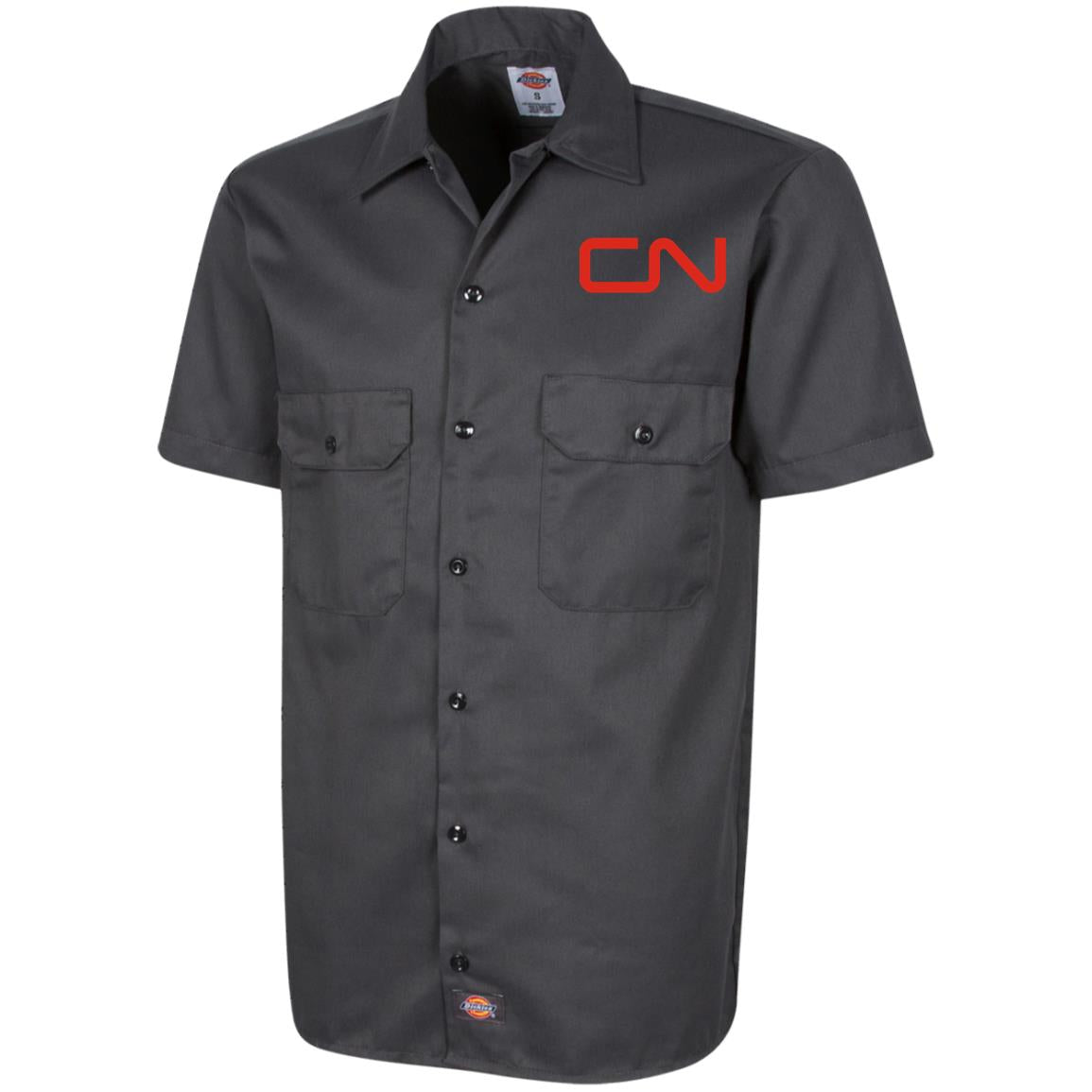 Canadian National [CN] Dickies Men's Short Sleeve Workshirt - Broken Knuckle Apparel