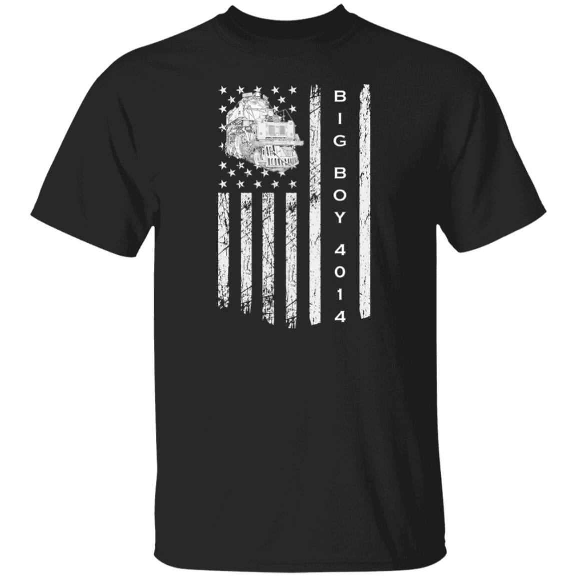 Big Boy 4014 American Flag Heavyweight Classic T-Shirt - Broken Knuckle Apparel