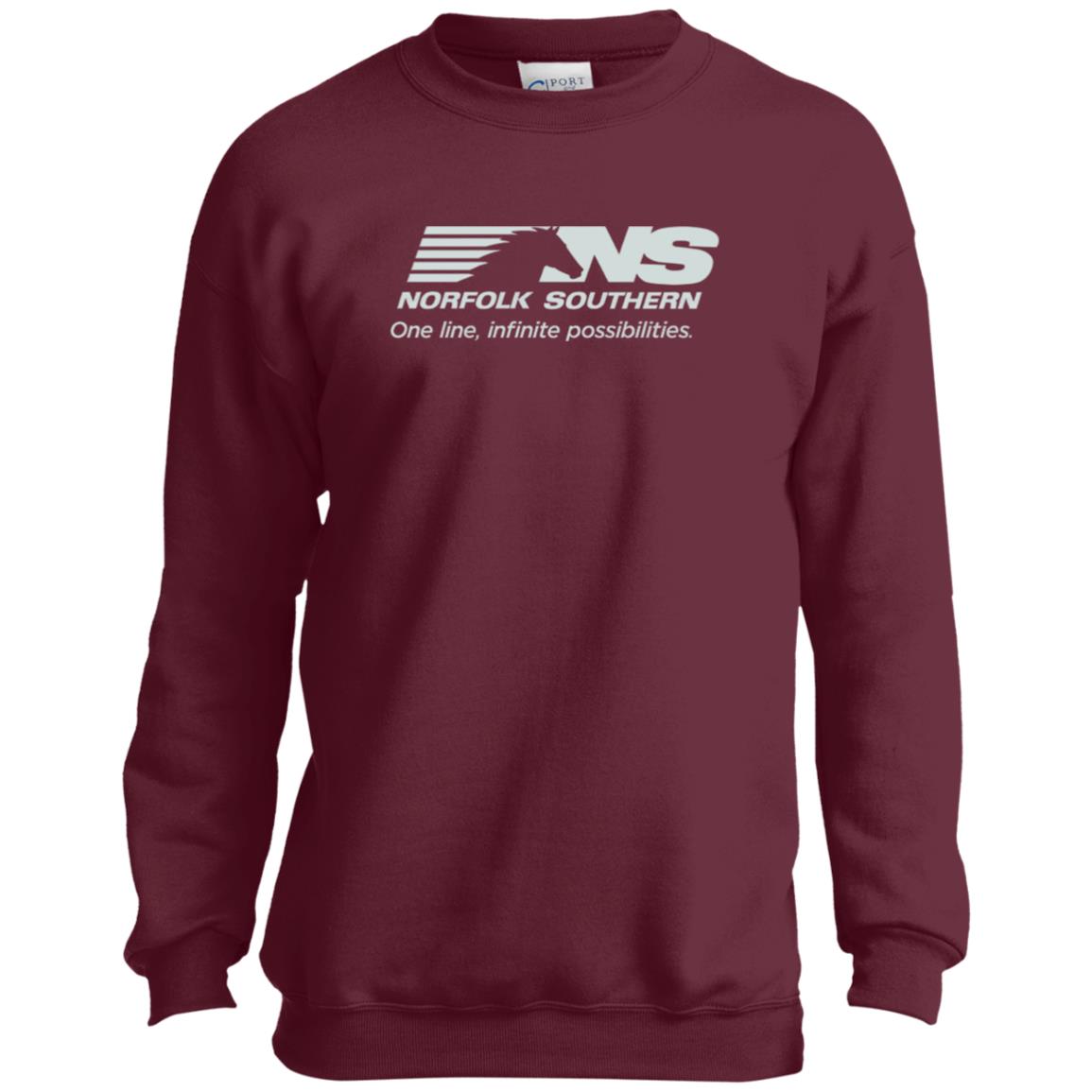 Norfolk Southern One Line Youth Crewneck Sweatshirt - Broken Knuckle Apparel