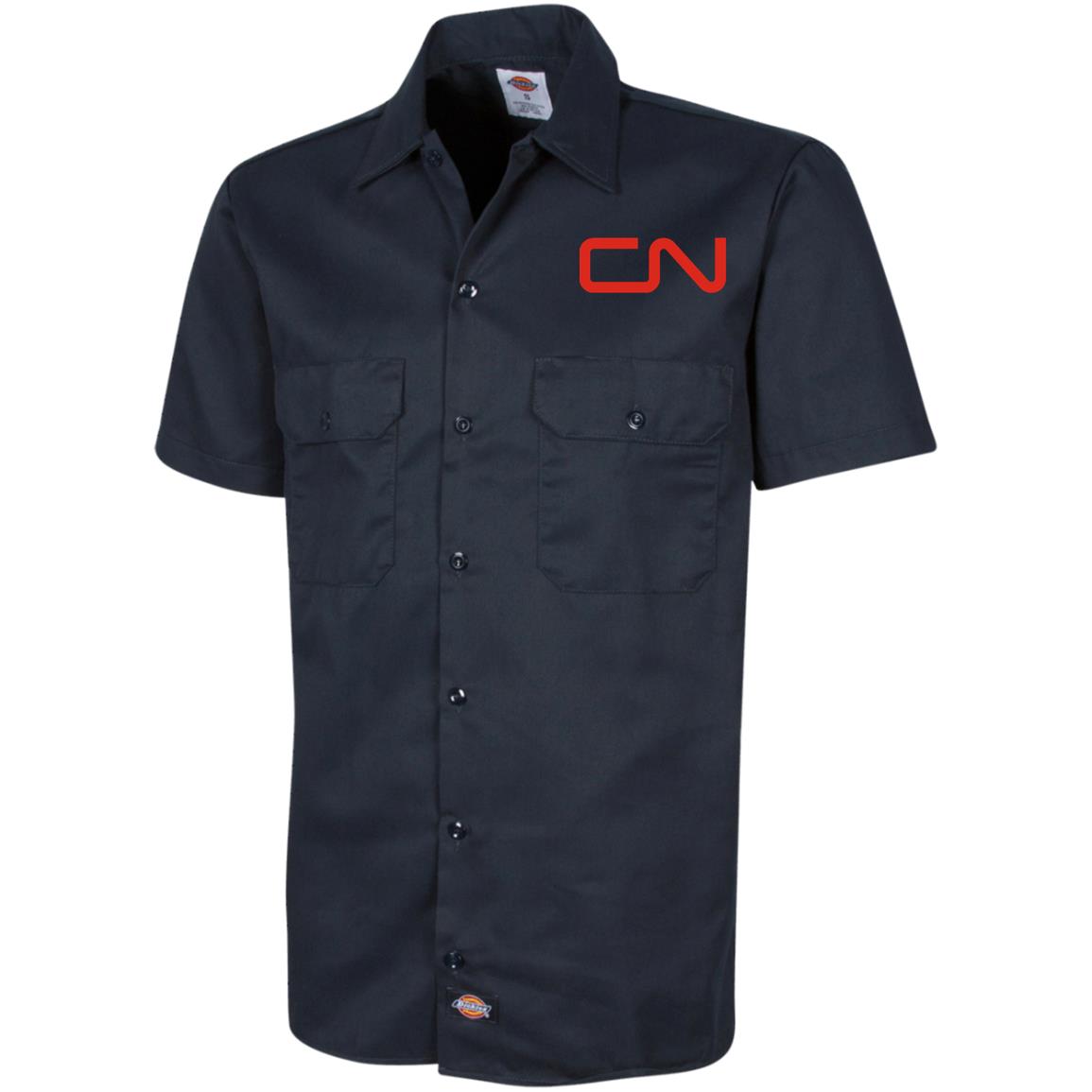 Canadian National [CN] Dickies Men's Short Sleeve Workshirt - Broken Knuckle Apparel
