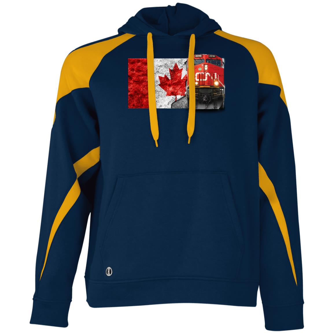 Canadian National [CN] Loco Athletic Colorblock Fleece Hoodie - Broken Knuckle Apparel