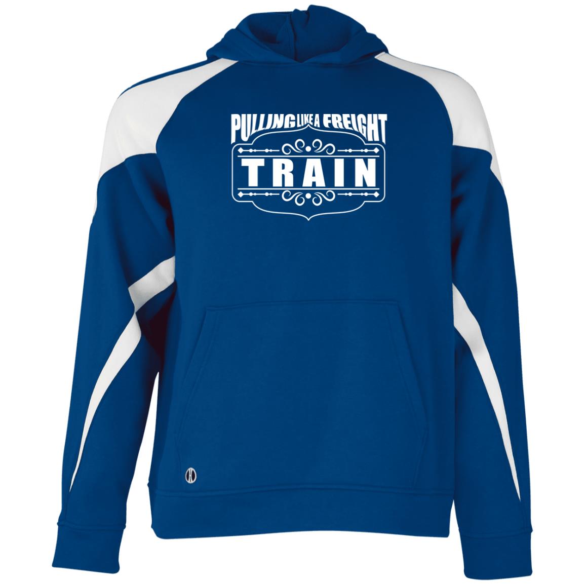 Pulling Like a Freight Train Youth Athletic Colorblock Fleece Hoodie - Broken Knuckle Apparel
