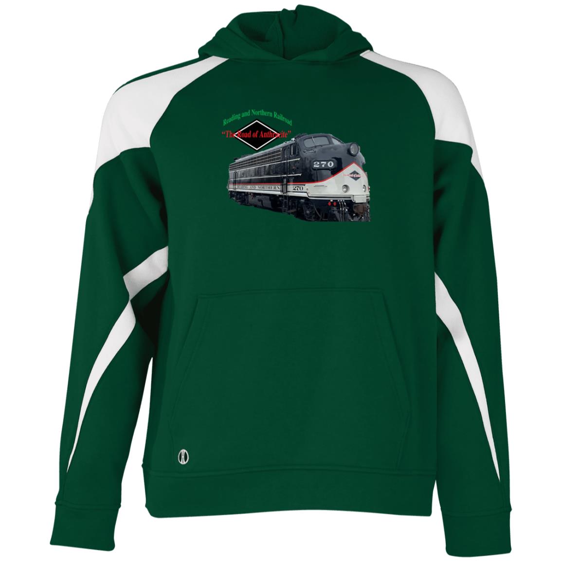 Reading Blue Mountain & Northern “The Road of Anthracite” Youth Athletic Colorblock Fleece Hoodie - Broken Knuckle Apparel