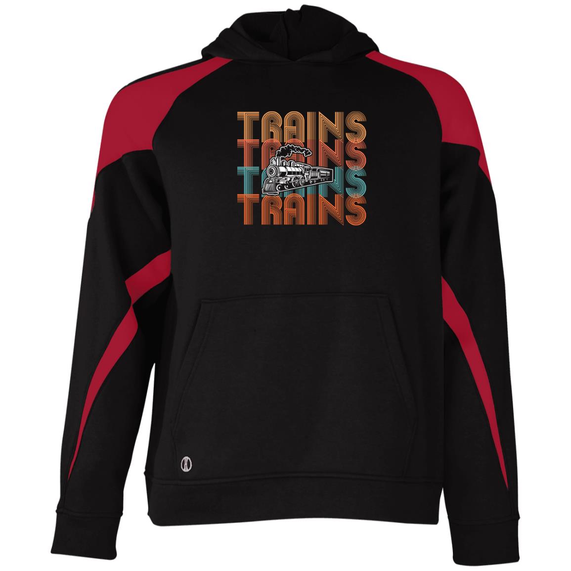 Trains Youth Athletic Colorblock Fleece Hoodie - Broken Knuckle Apparel