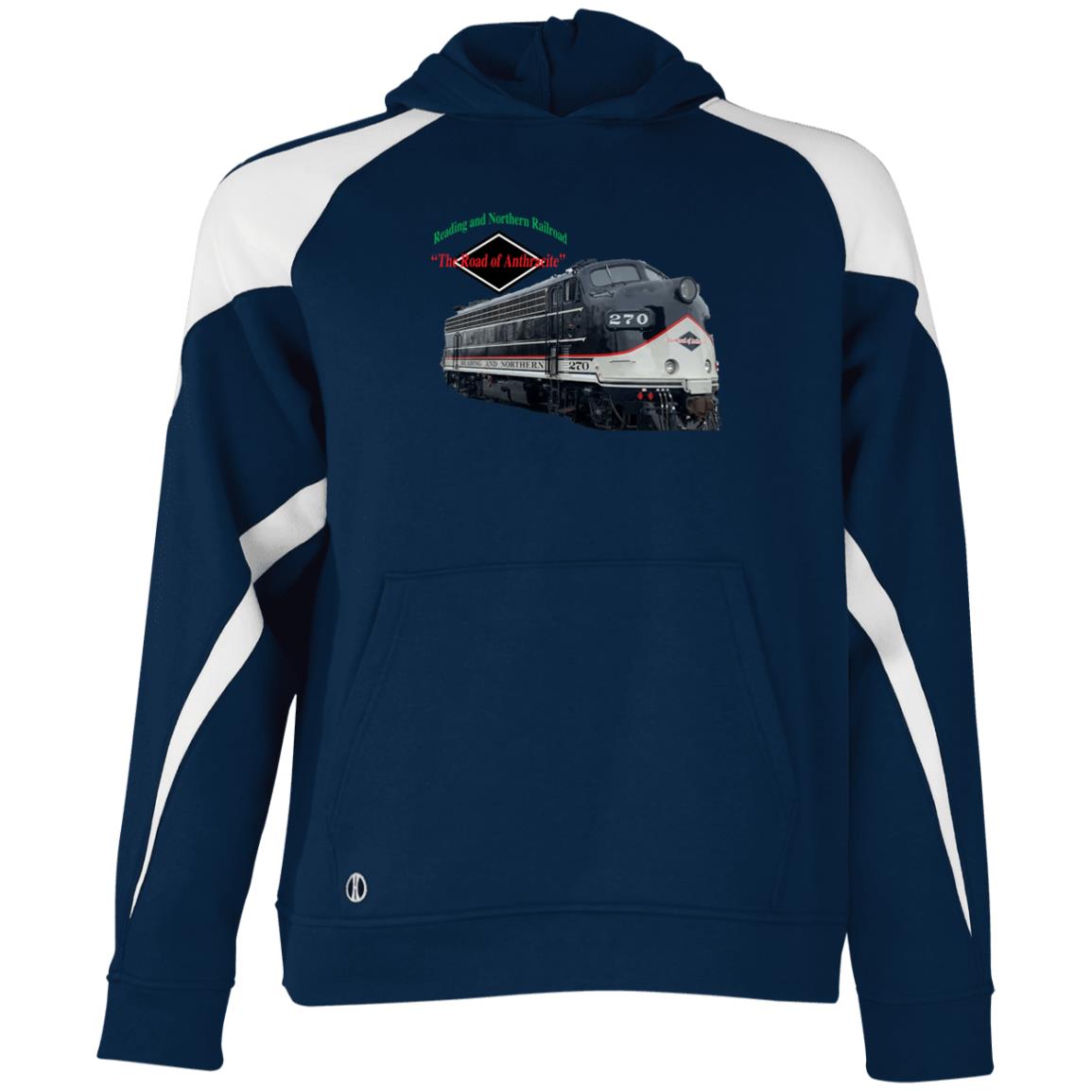 Reading Blue Mountain & Northern “The Road of Anthracite” Youth Athletic Colorblock Fleece Hoodie - Broken Knuckle Apparel