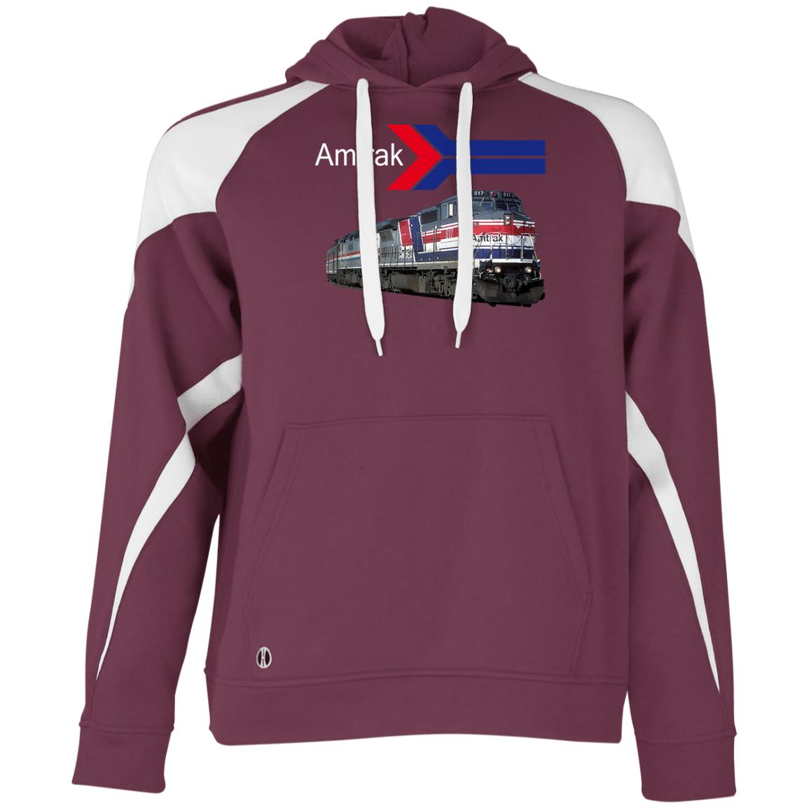 Amtrak Pepsi Can Dash 8 Athletic Colorblock Fleece Hoodie - Broken Knuckle Apparel