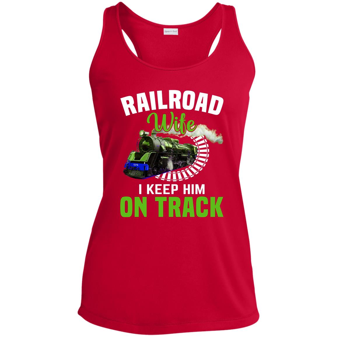 Railroad Wife Ladies' Performance Racerback Tank - Broken Knuckle Apparel