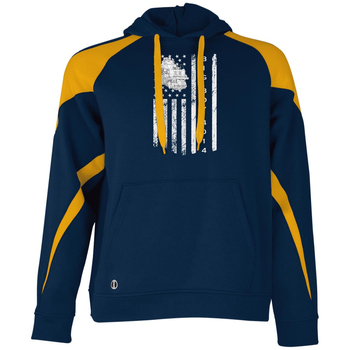 UP Big Boy 4014 American Flag Athletic Colorblock Fleece Hoodie - Broken Knuckle Apparel