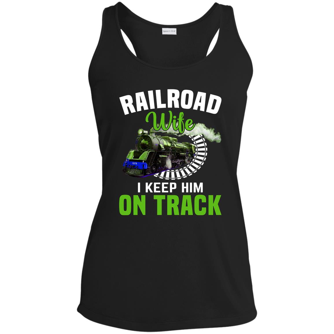 Railroad Wife Ladies' Performance Racerback Tank - Broken Knuckle Apparel