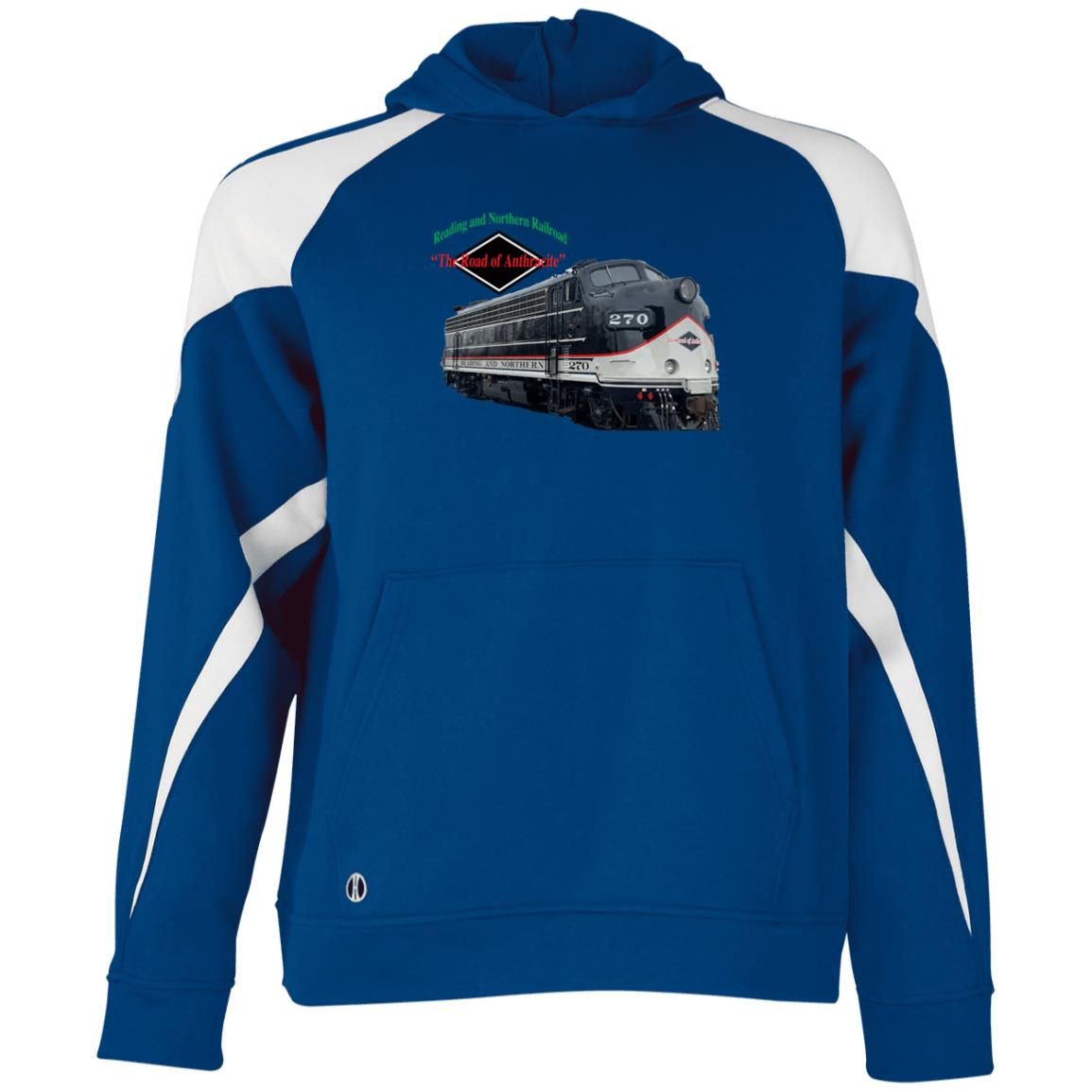 Reading Blue Mountain & Northern “The Road of Anthracite” Youth Athletic Colorblock Fleece Hoodie - Broken Knuckle Apparel