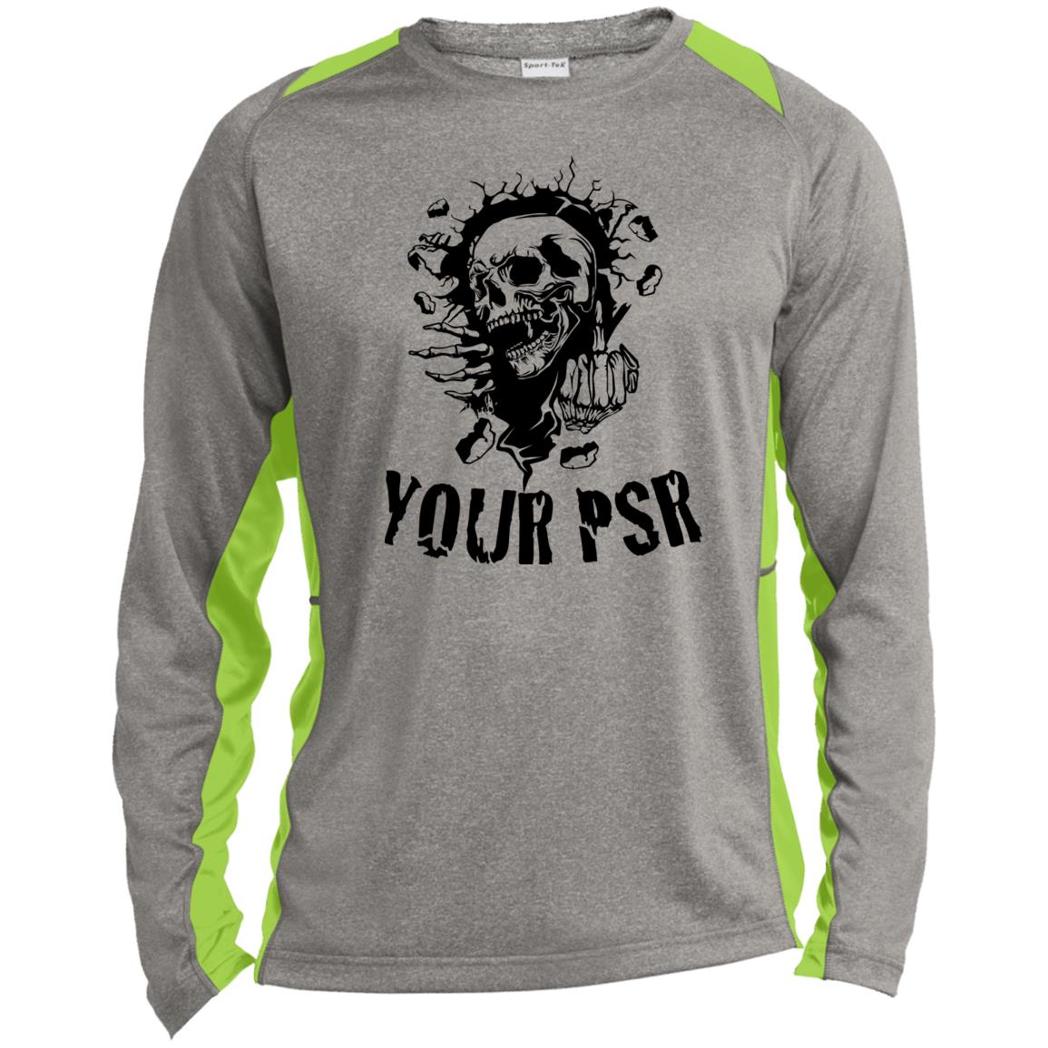 F*CK PSR Long Sleeve Heather Colorblock Performance Tee - Broken Knuckle Apparel