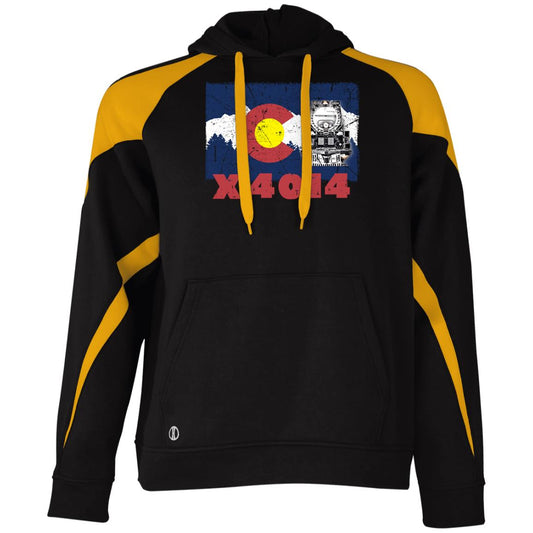 UP Big Boy 4014 Colorado Flag Athletic Colorblock Fleece Hoodie - Broken Knuckle Apparel