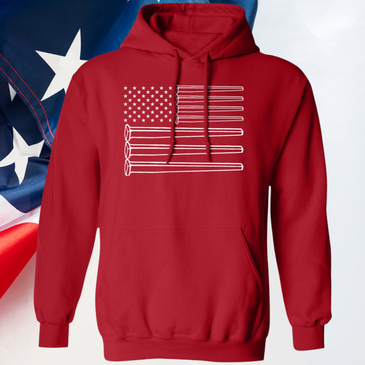 Patriotic Railroad Spike American Flag Pullover Hoodie - Broken Knuckle Apparel