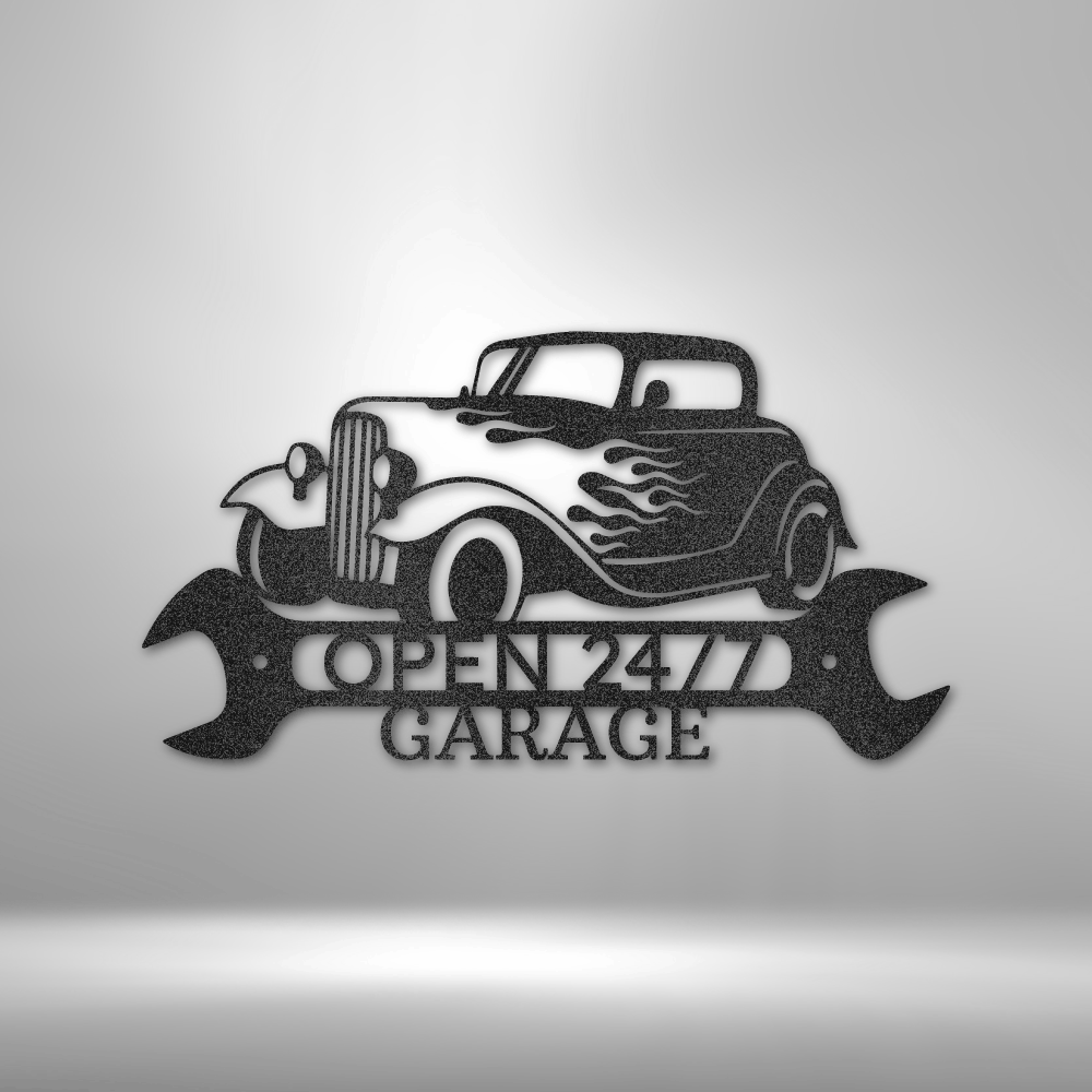 Hot Rod Shop Monogram - Personalized Steel Sign - Broken Knuckle Apparel