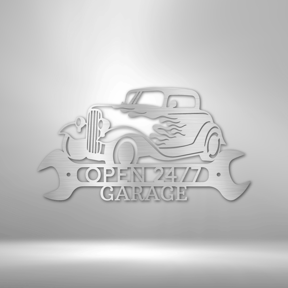 Hot Rod Shop Monogram - Personalized Steel Sign - Broken Knuckle Apparel