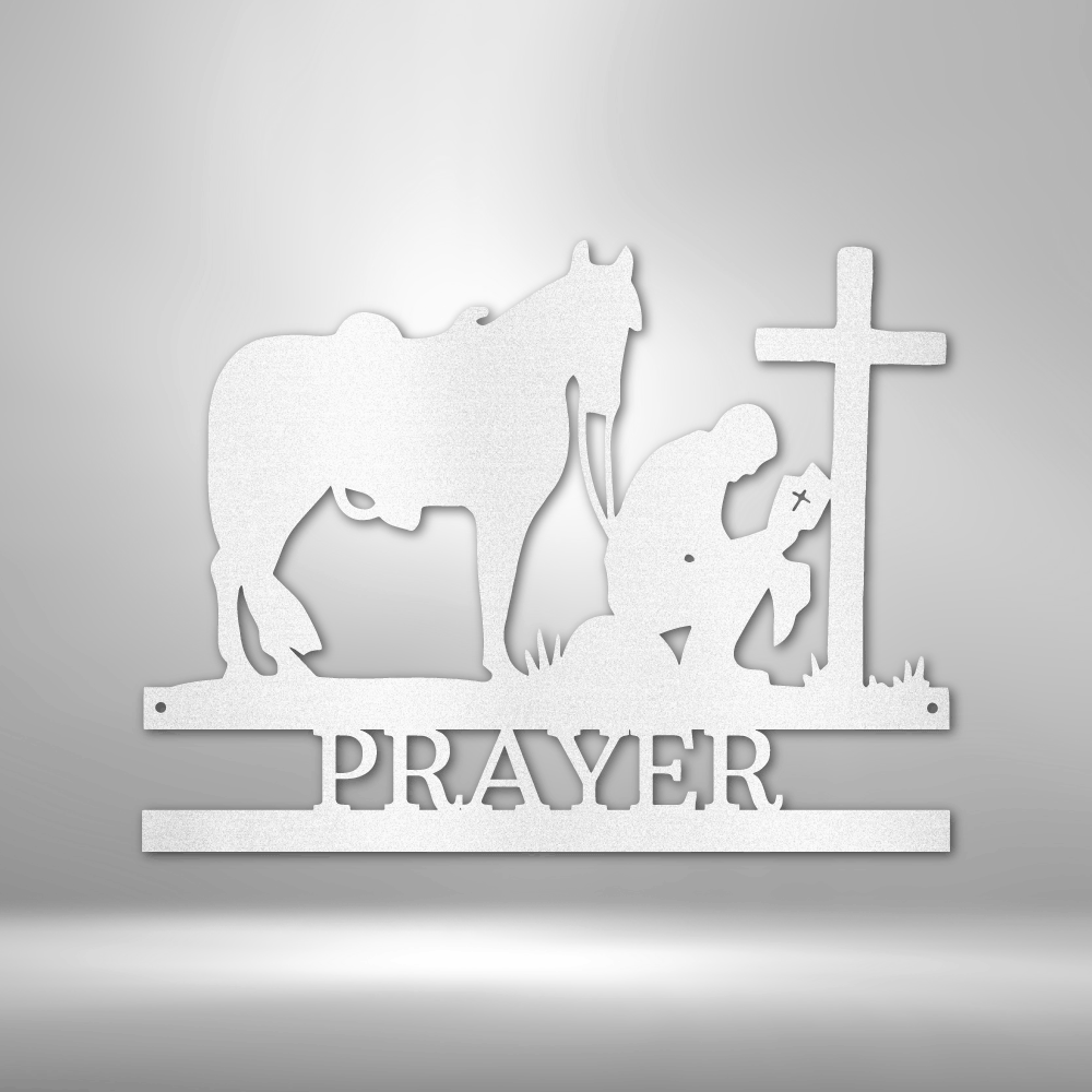 Kneeling Cowboy Monogram - Steel Sign - Broken Knuckle Apparel