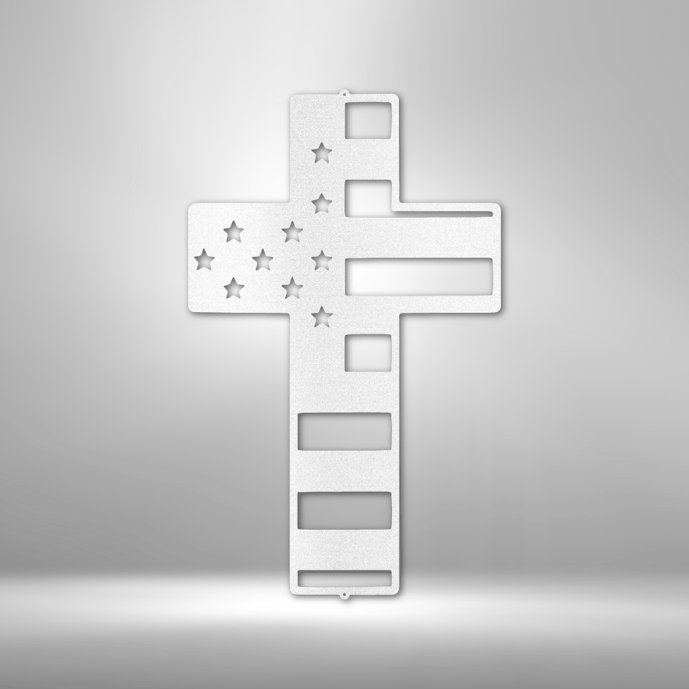 Flag Cross - Steel Sign - Broken Knuckle Apparel