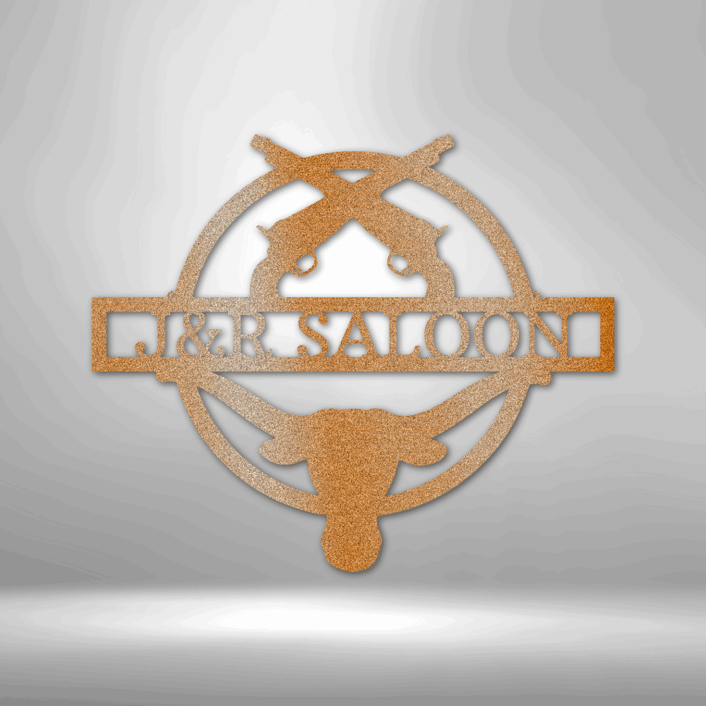 Rustle Up Some Texas Charm with Our Personalized Texas Saloon Custom Steel Sign - Broken Knuckle Apparel