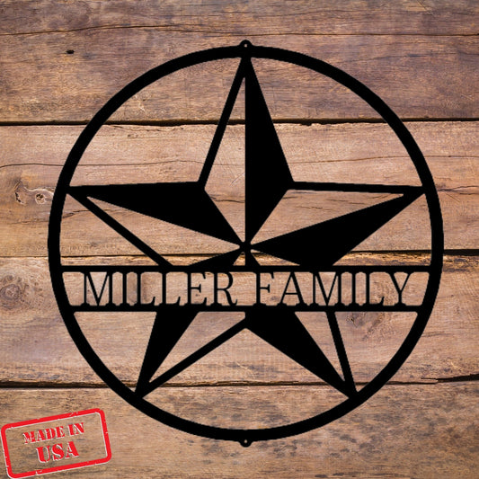 Star Monogram - Personalized Steel Sign - Broken Knuckle Apparel