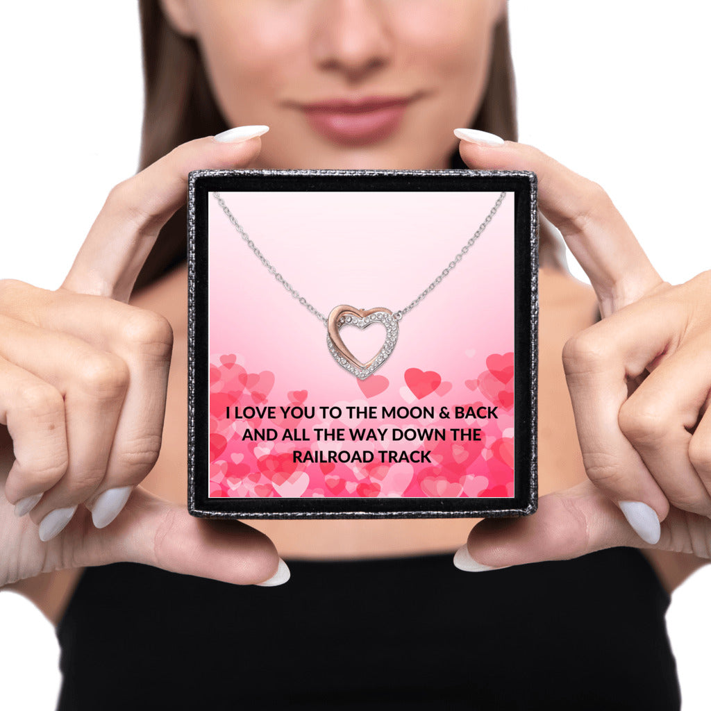 Interlocked Twin Flames Hearts Necklace - Broken Knuckle Apparel